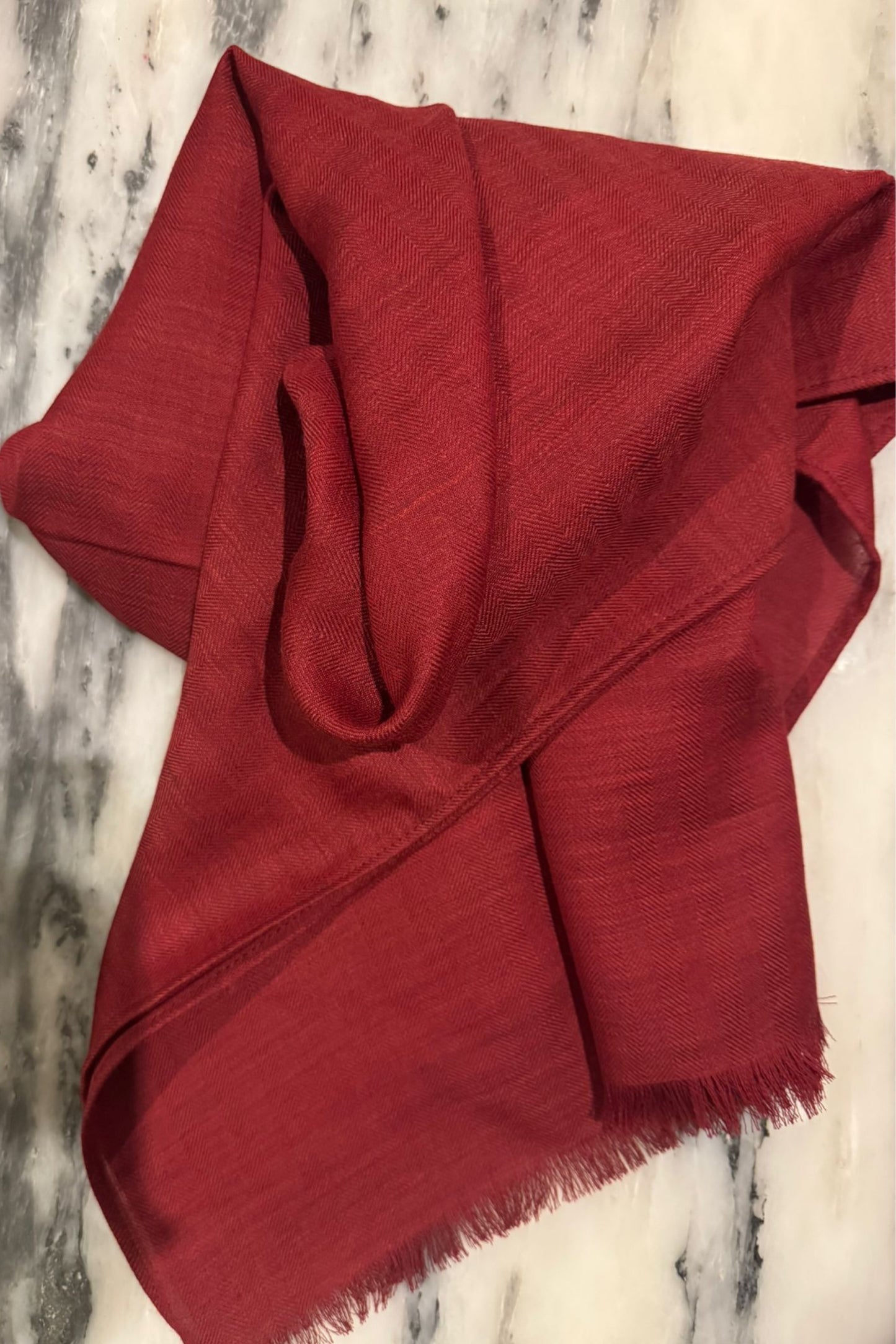 Deep Red Cashmere Shawl