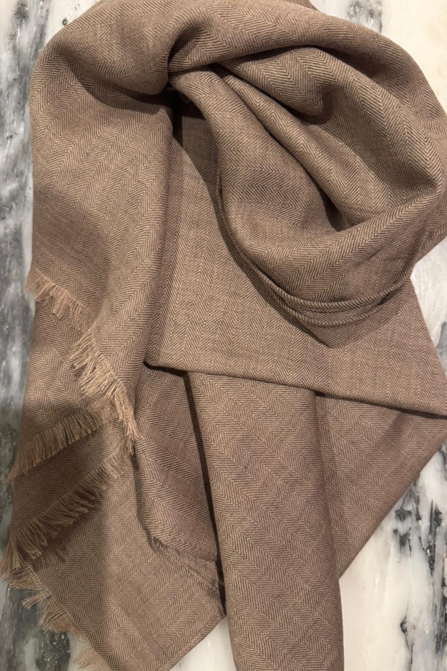 Taupe Gray Cashmere Shawl