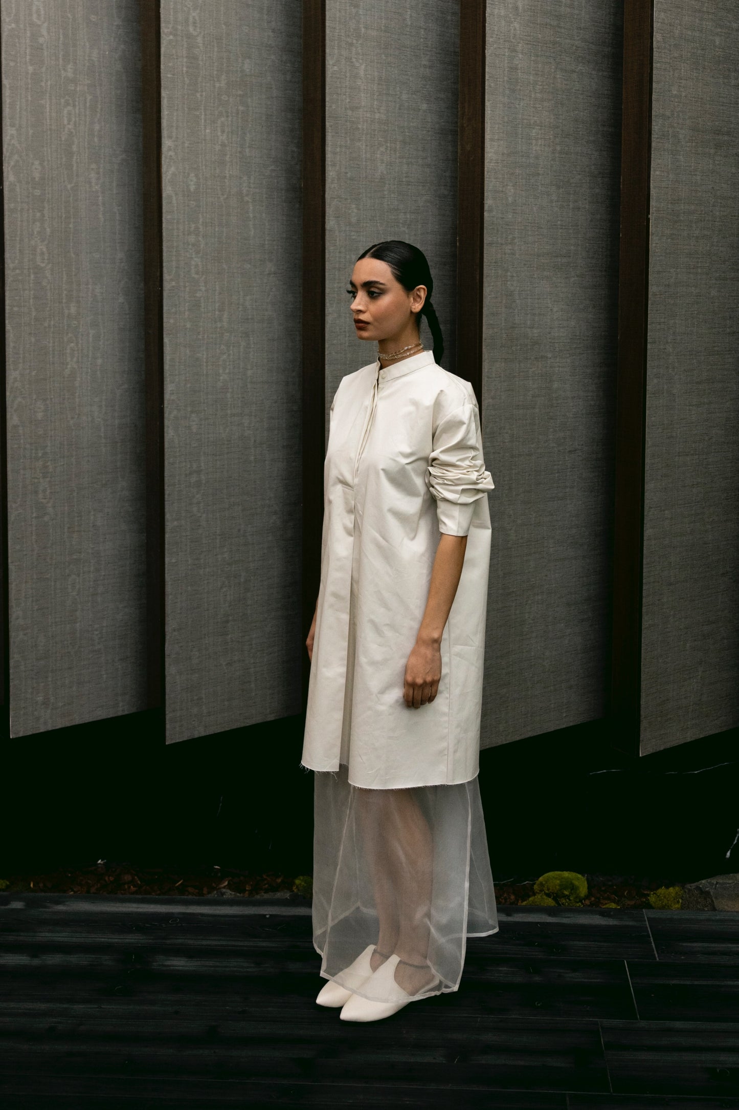 Ripped Dishdasha With Organza