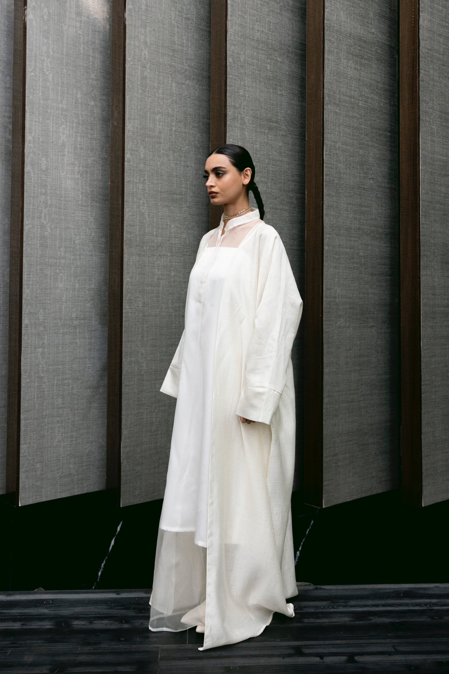 Ivory Organza Dishdasha