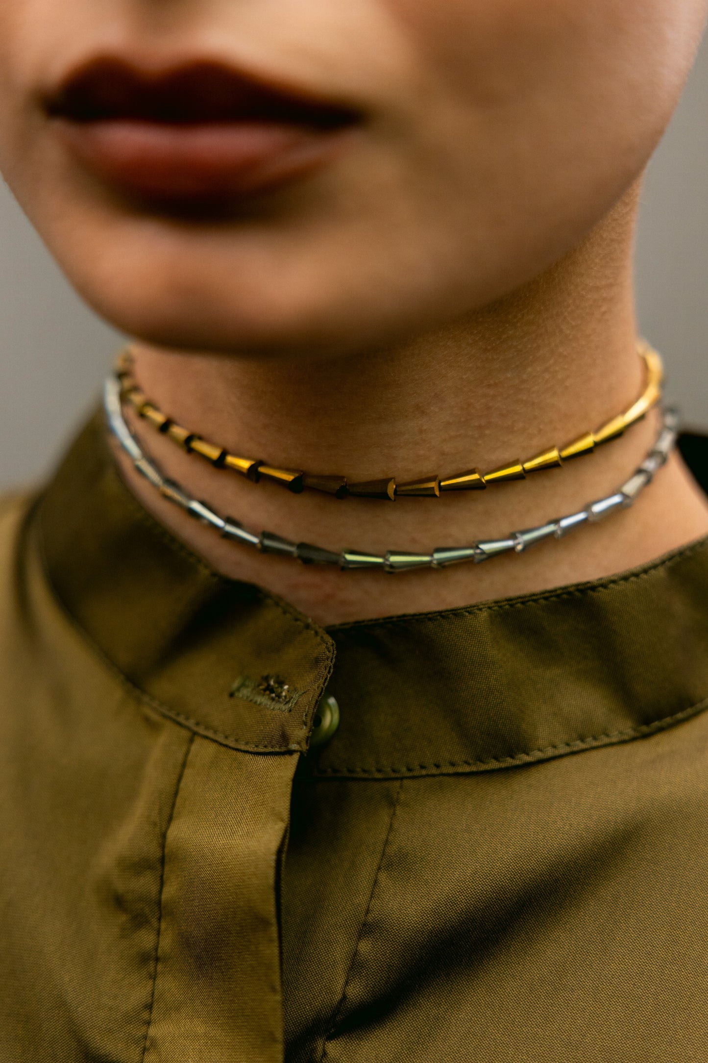 Patterned Grey Necklace