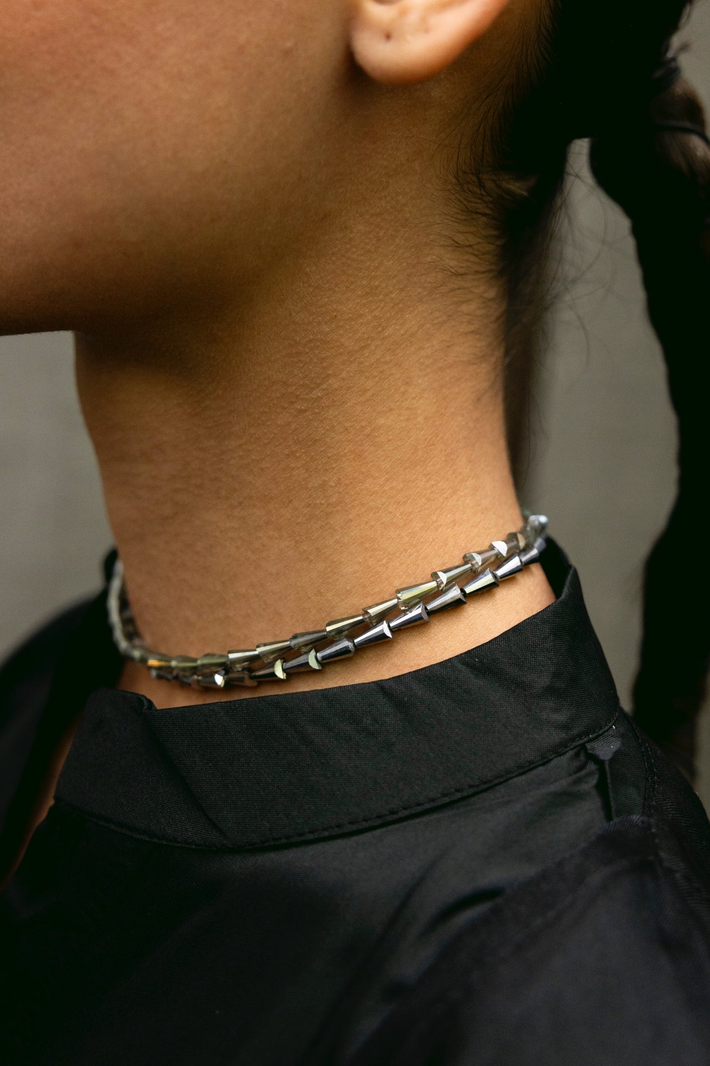 Patterned Grey Necklace