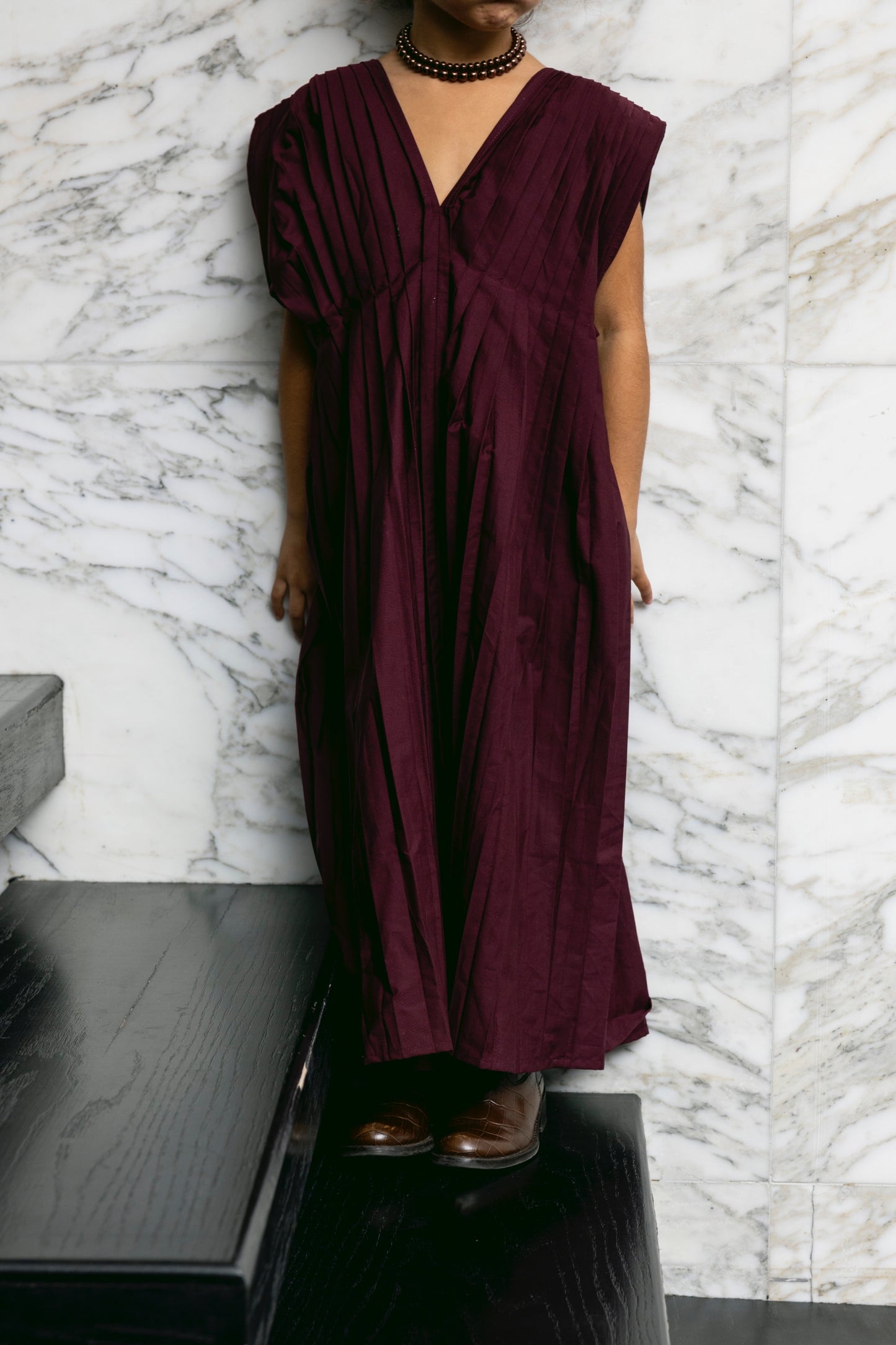 Plum Plisse Kaftan