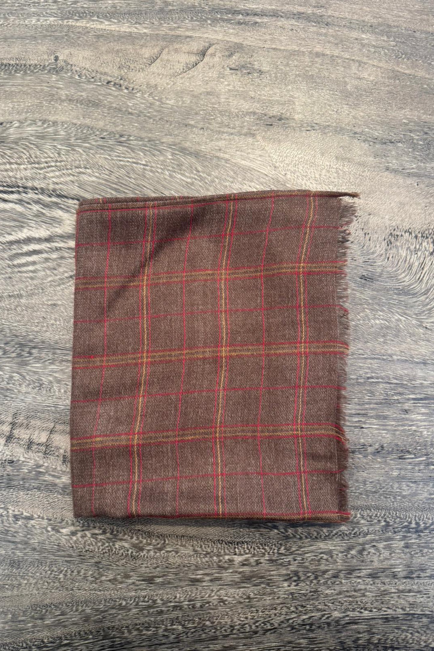 Double Faced Brown Cashmere Shawl