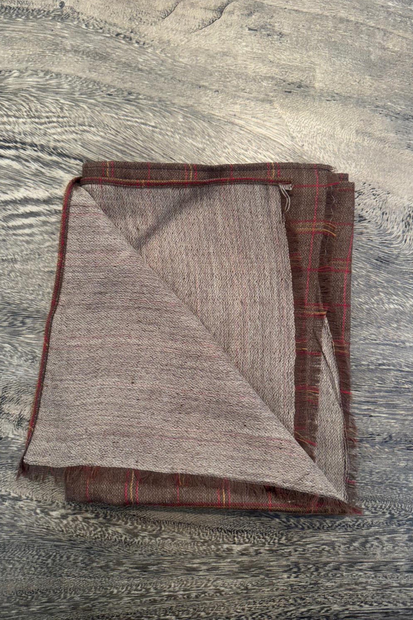Double Faced Brown Cashmere Shawl