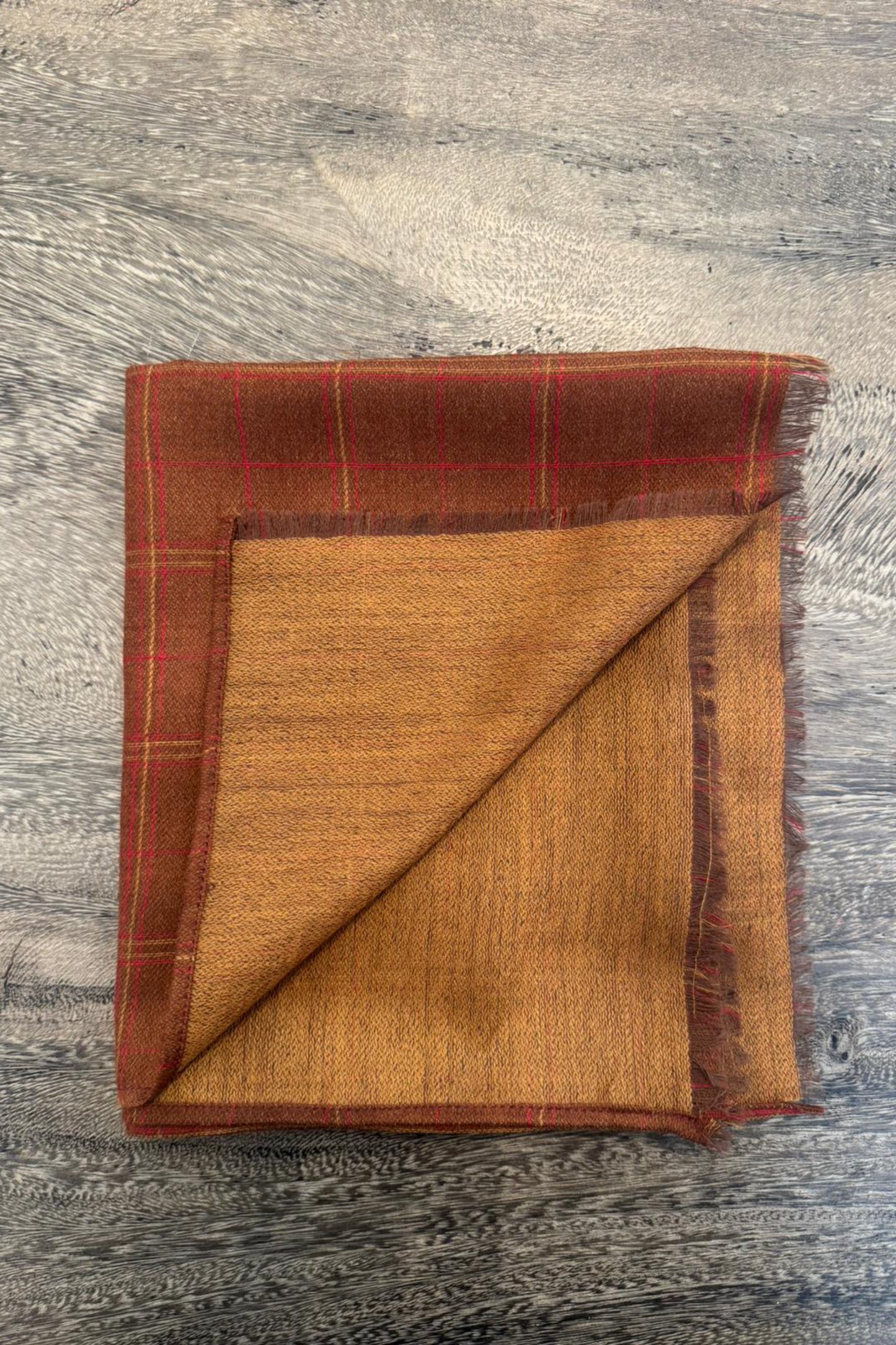 Double Faced Brick Cashmere Shawl