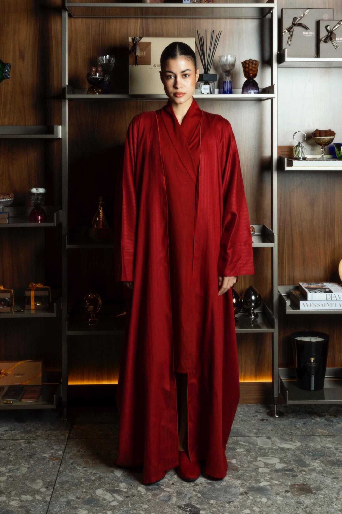 Bisht & Wrap Kaftan in Red