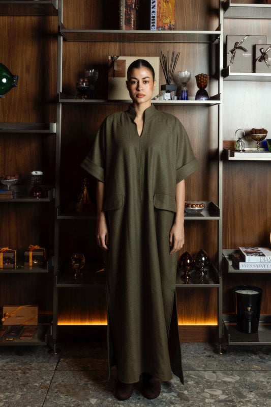 Wool Olive Kaftan