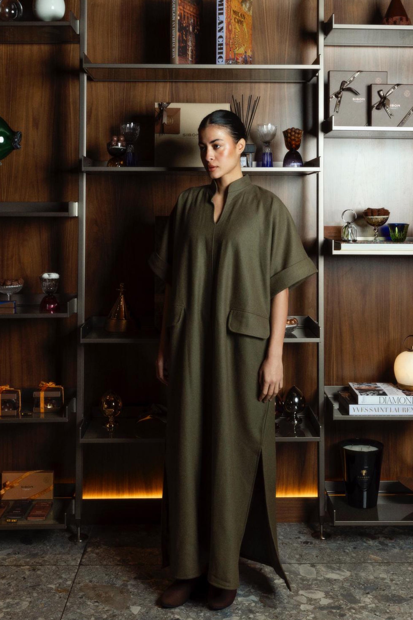 Wool Olive Kaftan