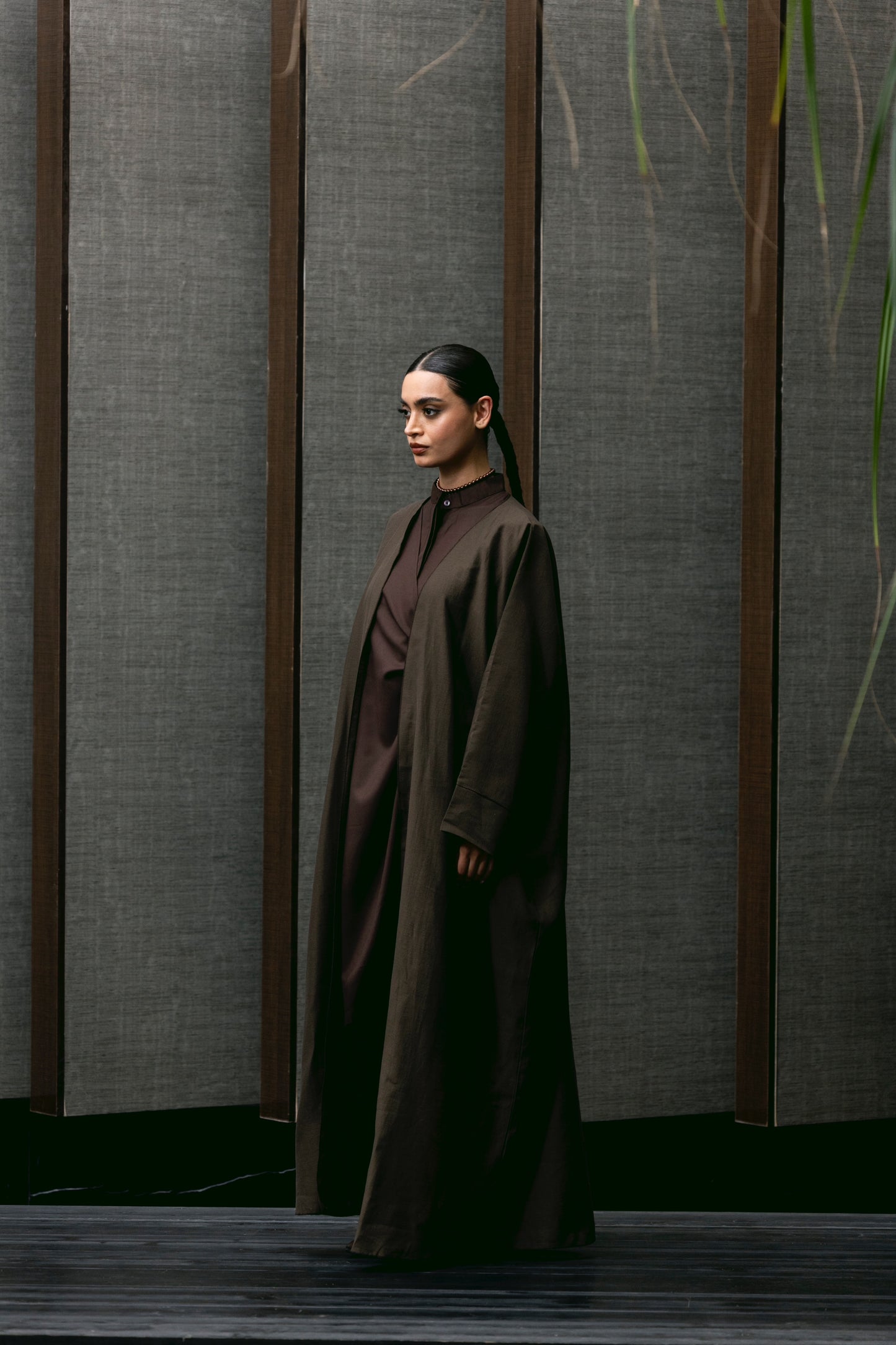 Dark Brown Wrap Dishdasha