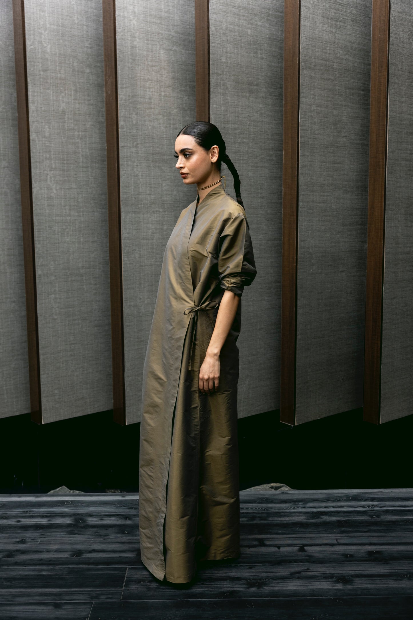 Olive Wrap Kaftan