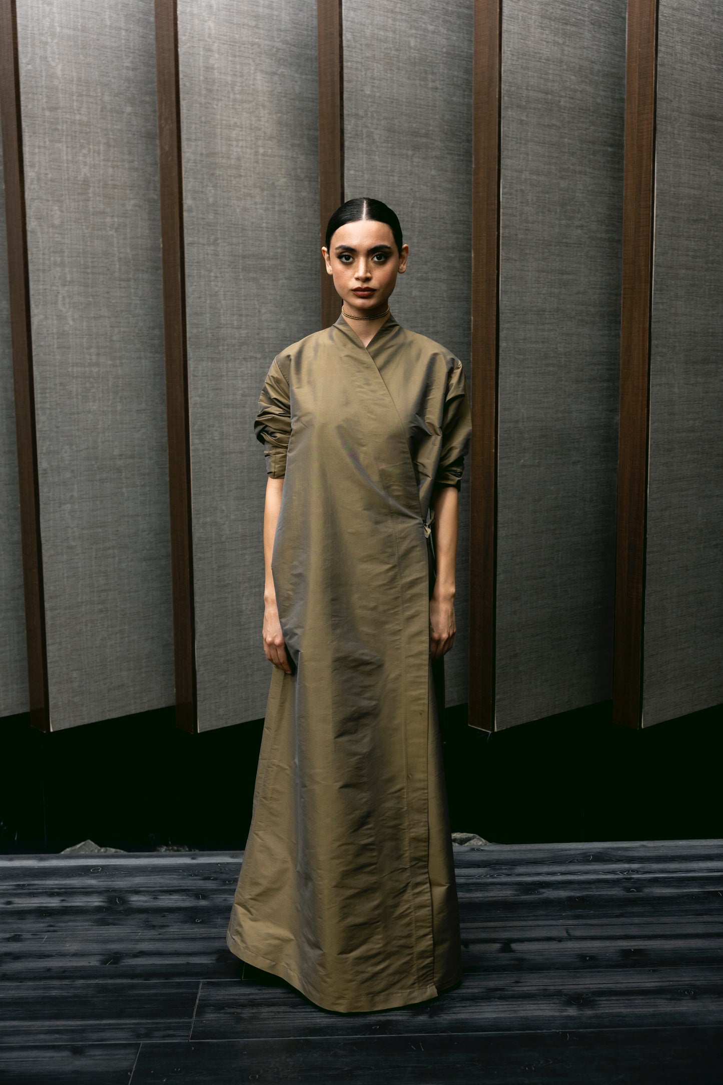 Olive Wrap Kaftan