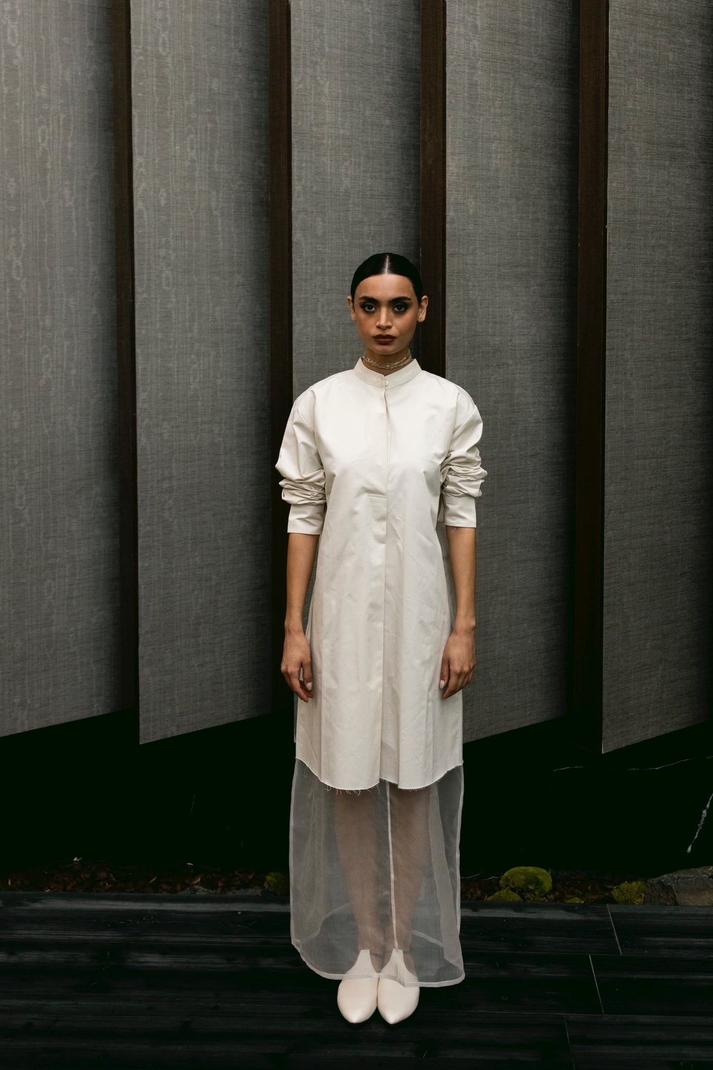 Ripped Dishdasha With Organza