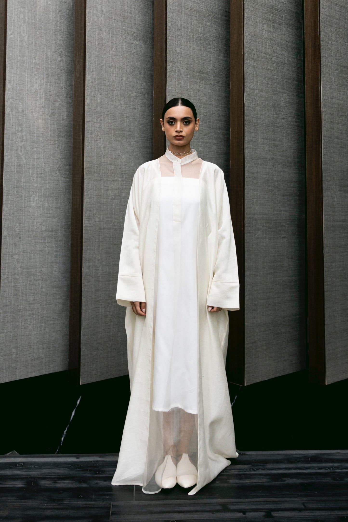Ivory Organza Dishdasha