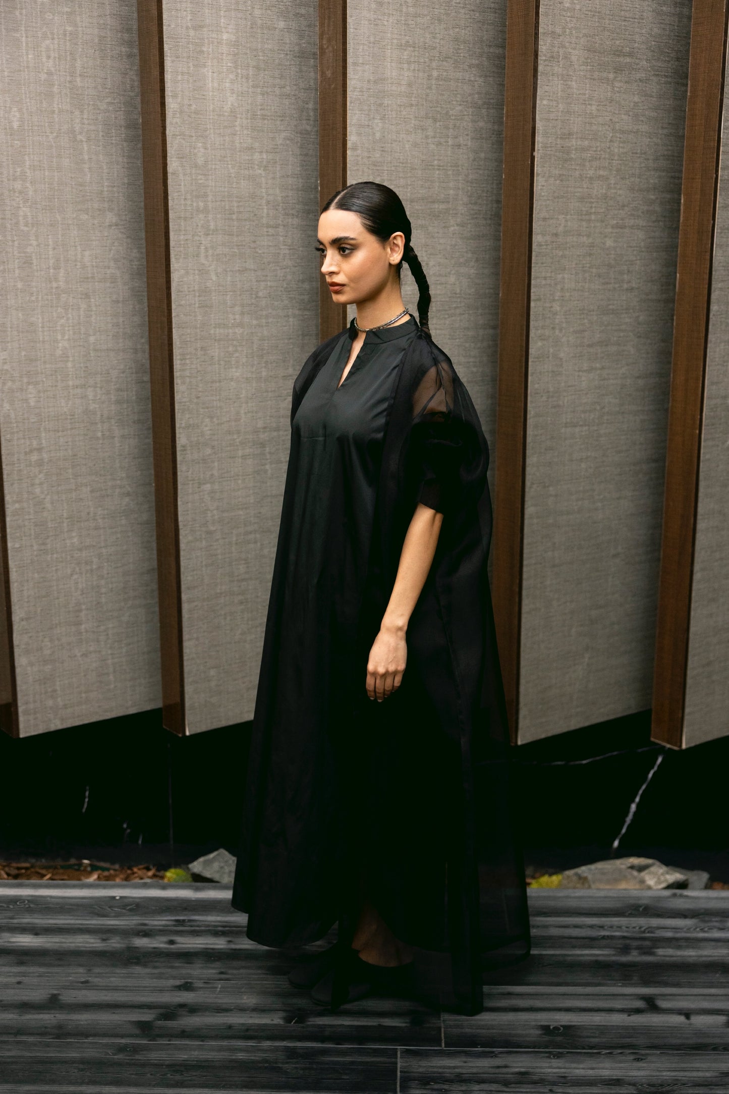 Black Organza Kaftan