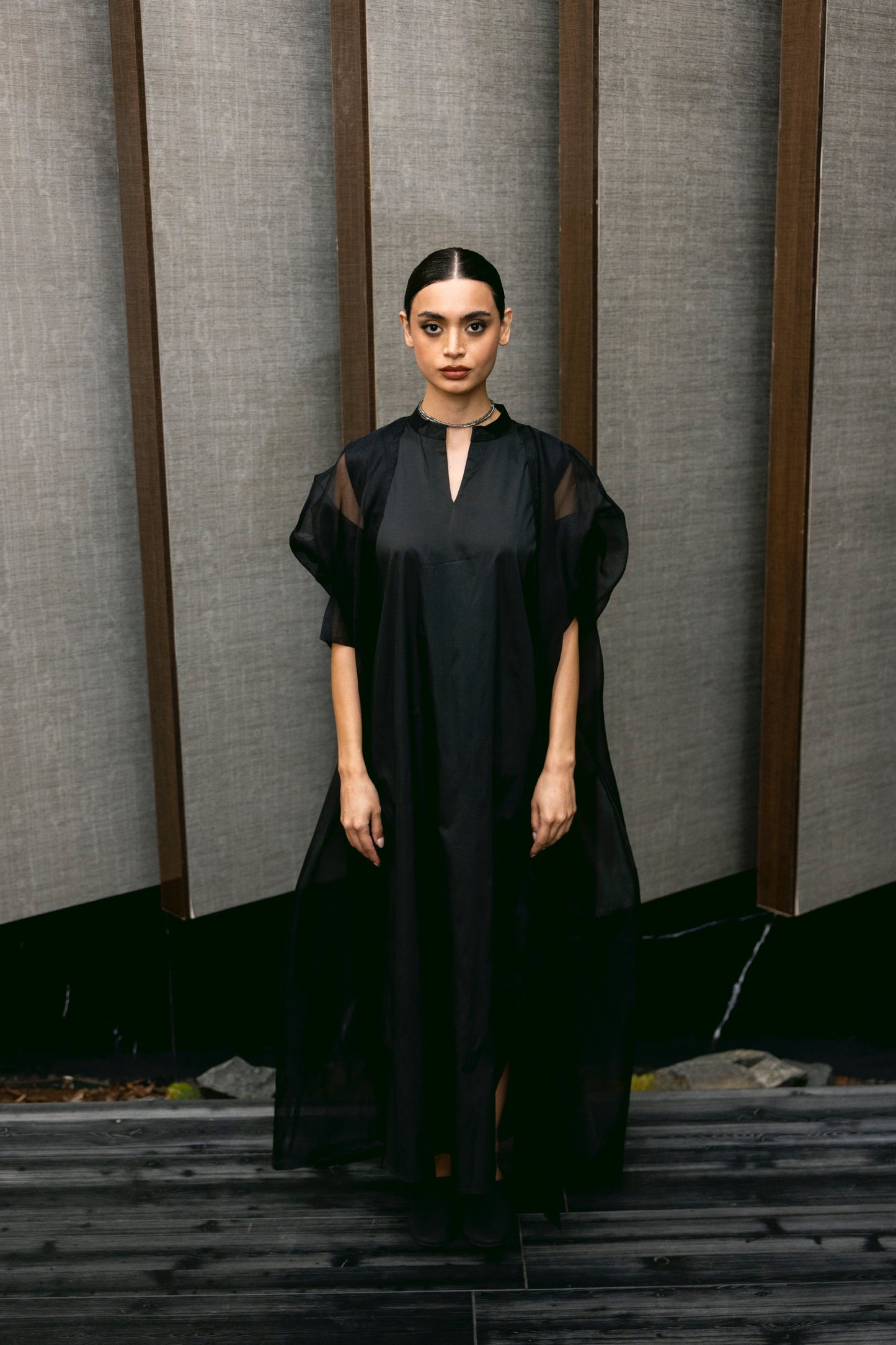 Black Organza Kaftan