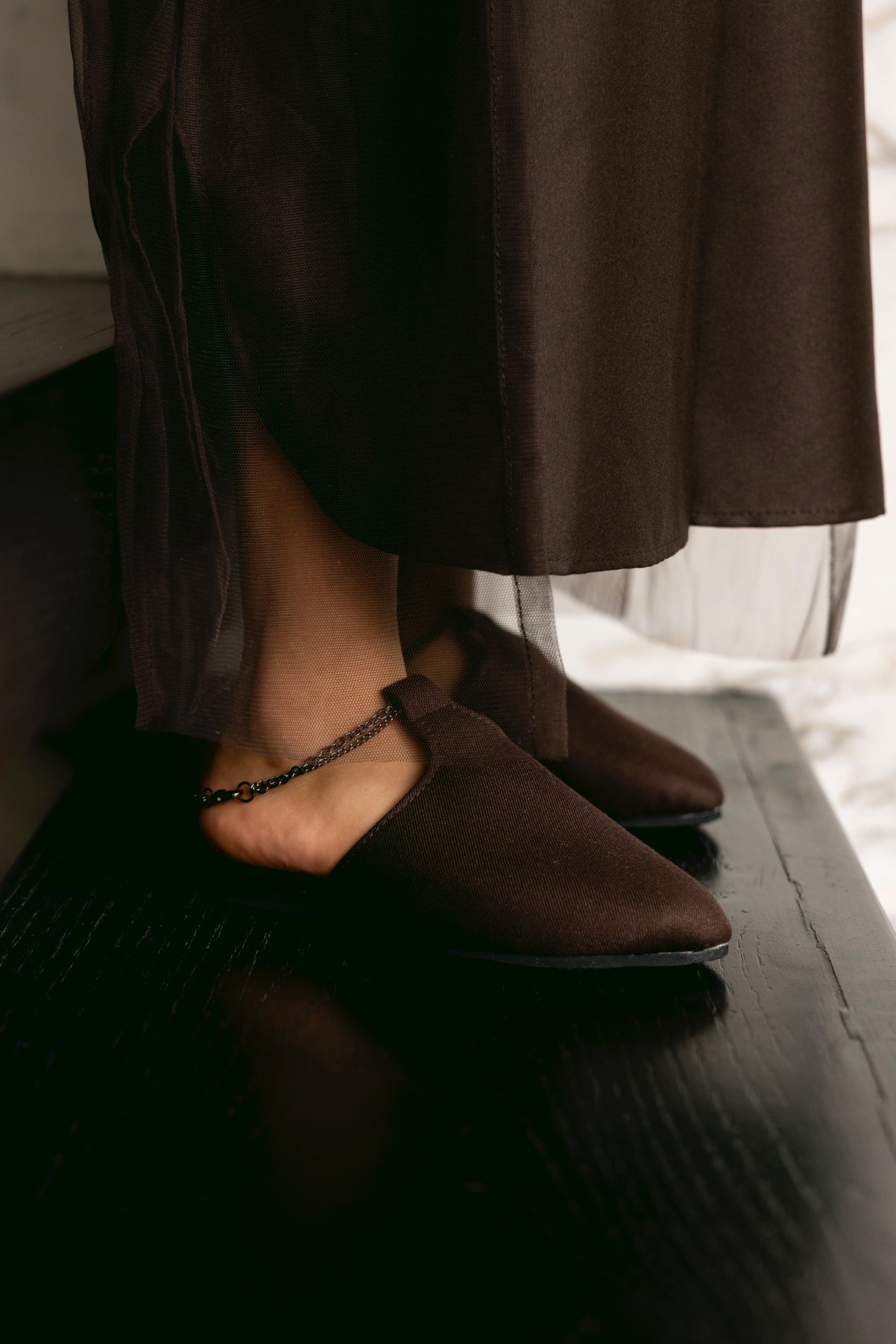 Dark Brown Chain Babouche