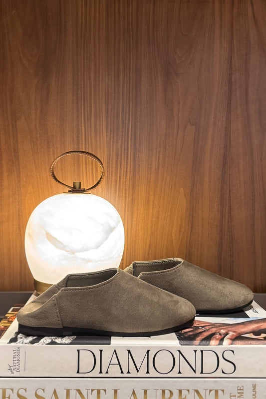 Suede Khaki Babouche