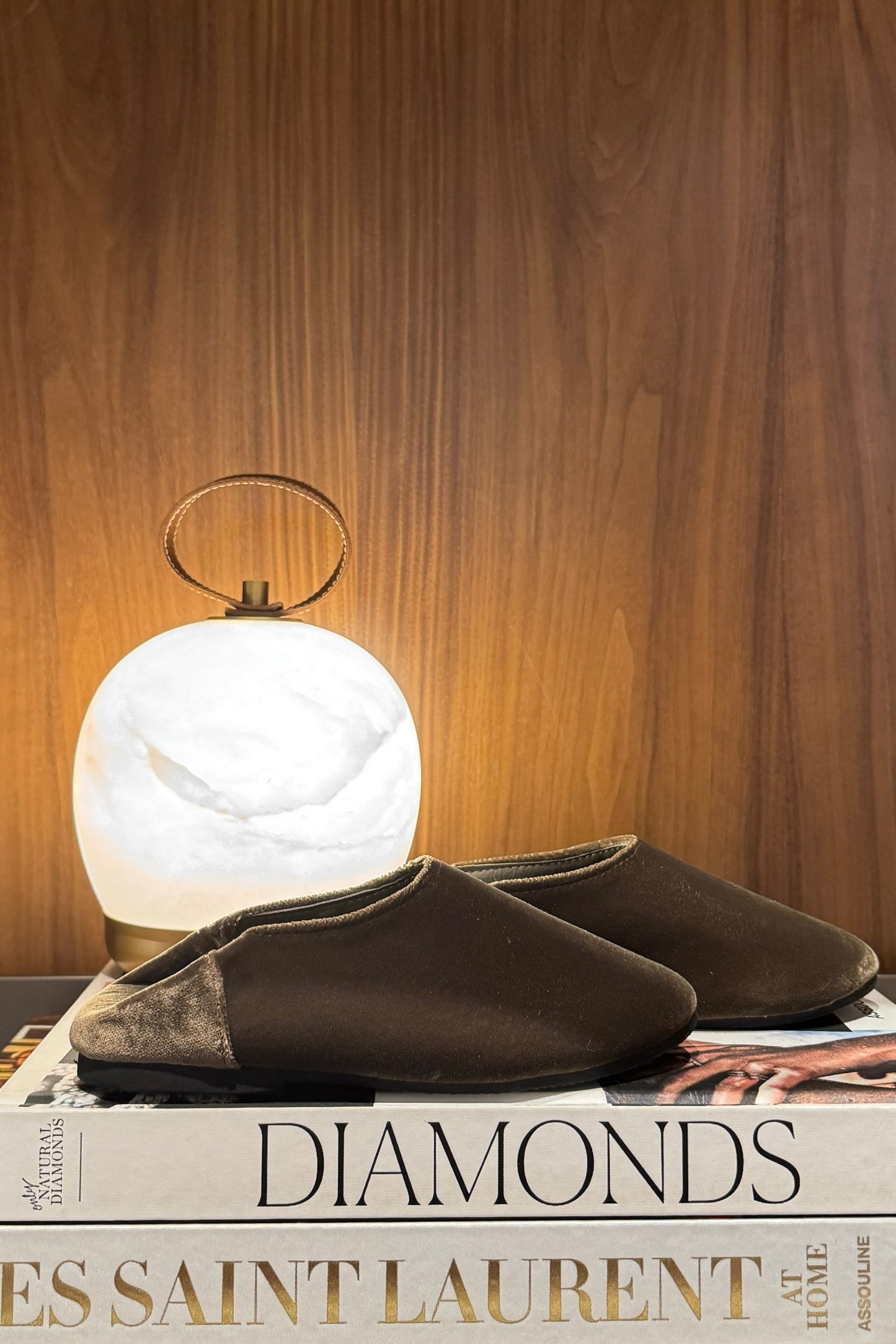 Velvet Khaki Babouche